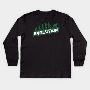 American Football Lineman Evolution Kids Long Sleeve T-Shirt